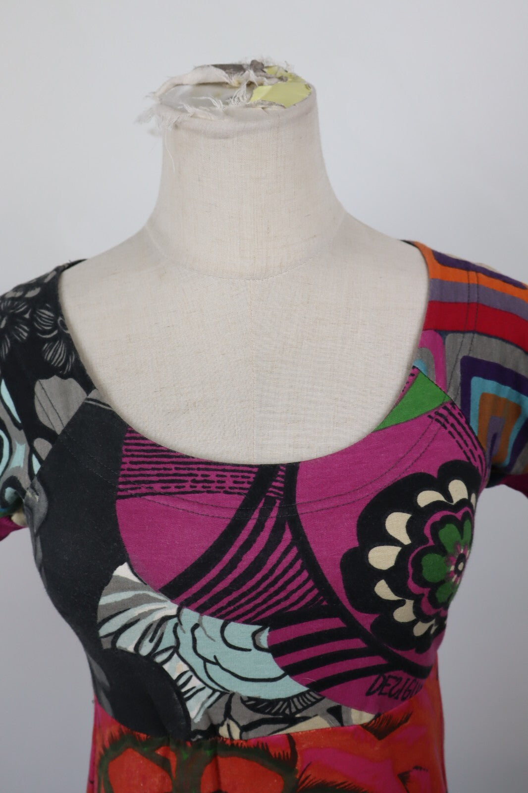 DESIGUAL VESTITO ABITO DONNA TG. XS WOMAN CASUAL VINTAGE DRESS