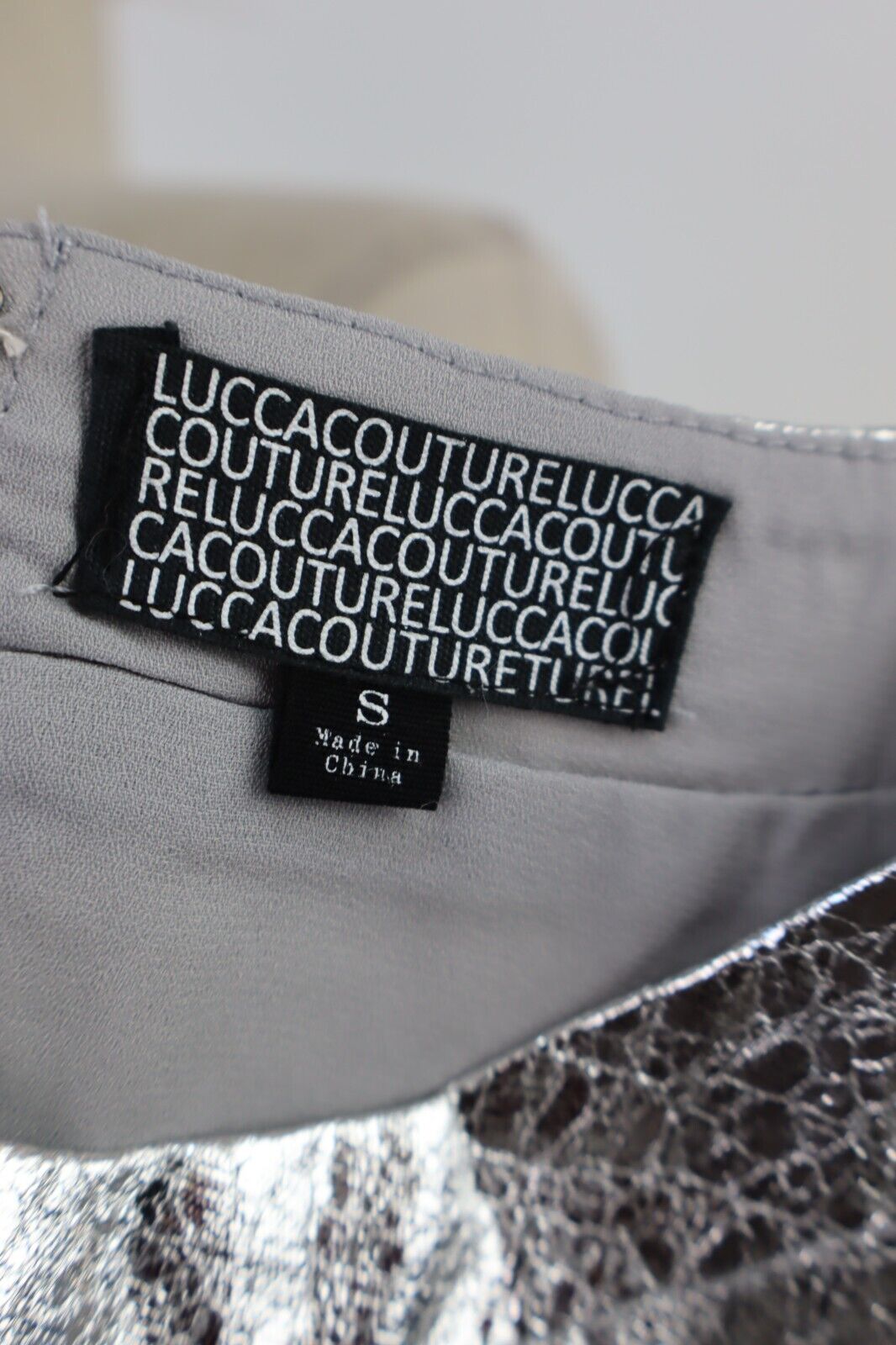 MAGLIA CROP TOP DONNA TG S T-SHIRT INDIE METALLIZZATO FUTURISTICO Y2K 2000'S