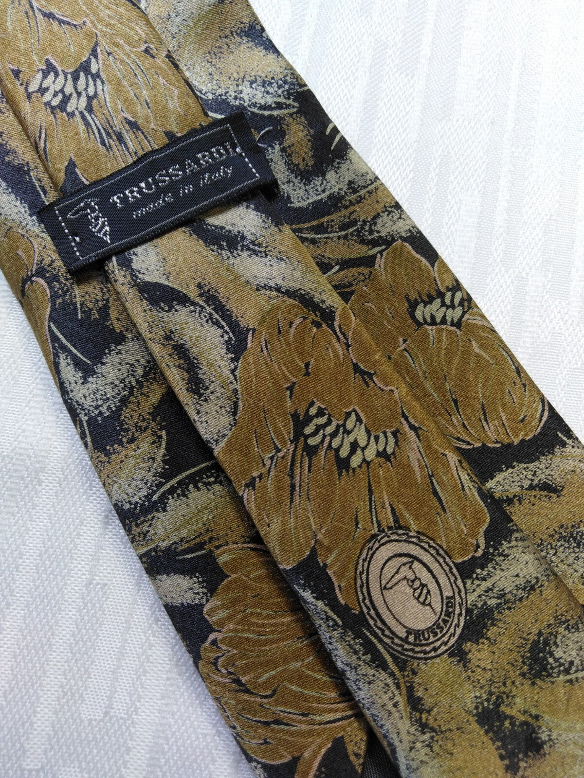 TRUSSARDI 100% SETA SILK TIE CRAVATTA NECKTIE ITALY VINTAGE CLASSIC