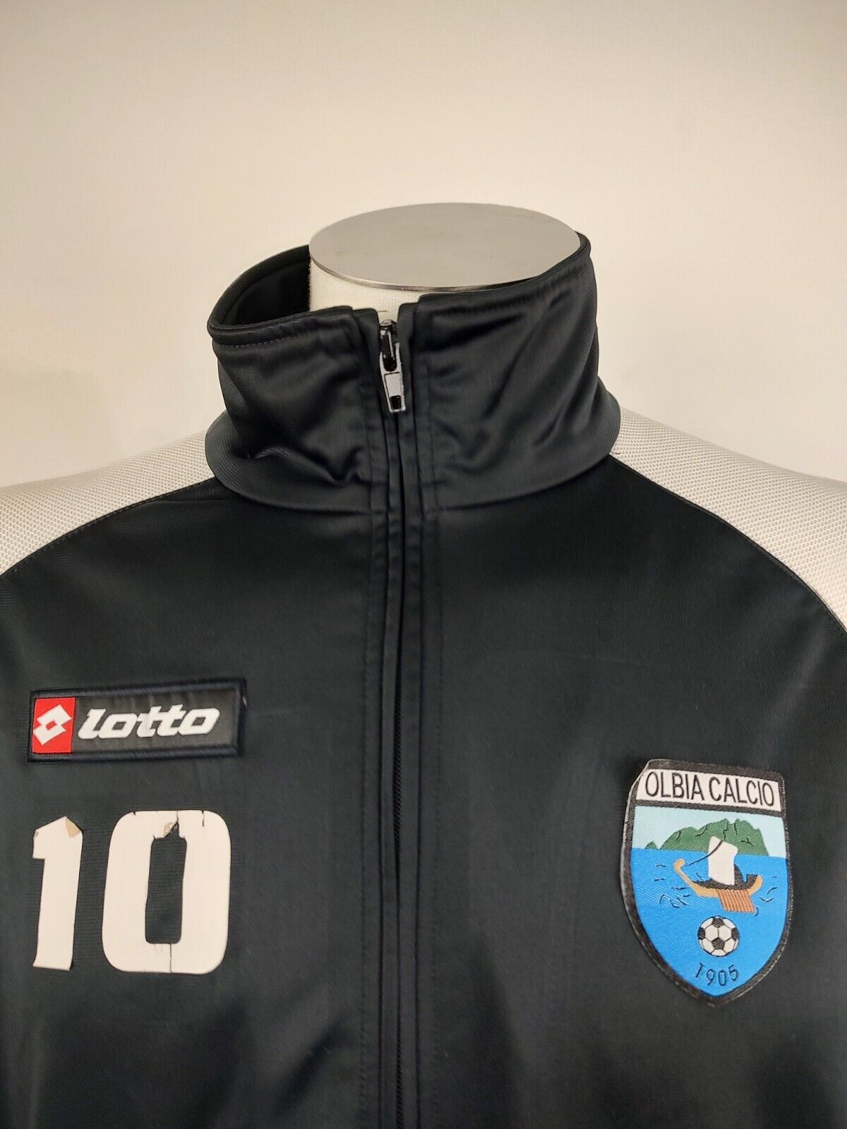 LOTTO OLBIA N.10 GIACCA SPORTIVA CALCIO Tg L MAN VINTAGE JACKET