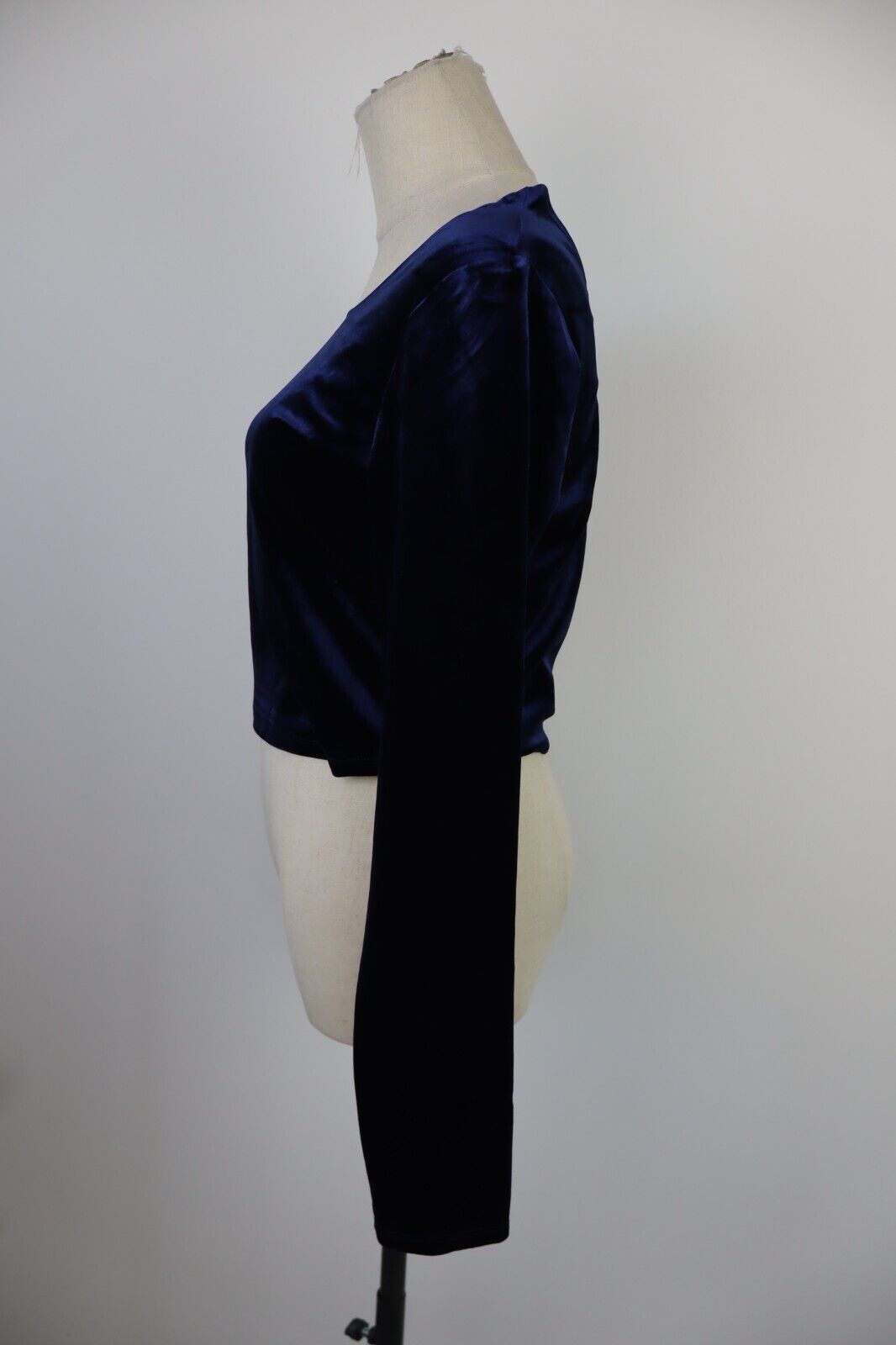 MAGLIA CROP TOP DONNA M WOMAN T-SHIRT LUXURY MALLCORE VELLUTO GRUNGE Y2K 2000'S