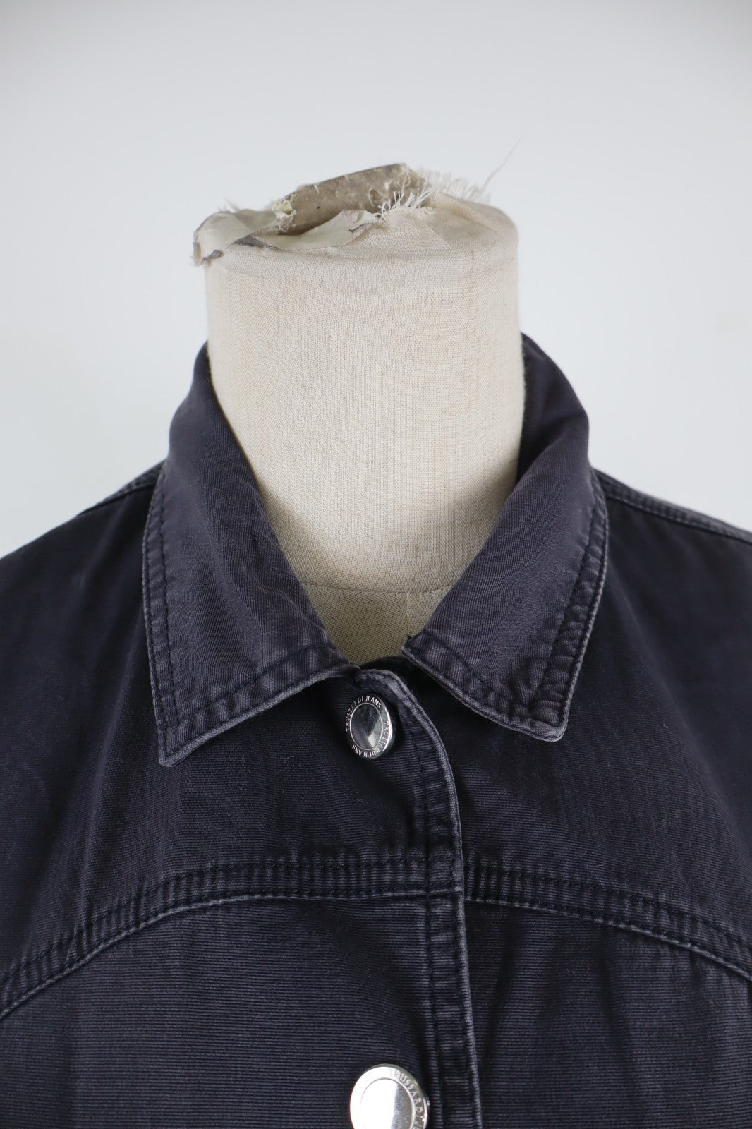 TRUSSARDI JEANS GIUBBINO GIACCA DONNA Tg. 46 WOMAN JACKET COTONE DENIM LOGO