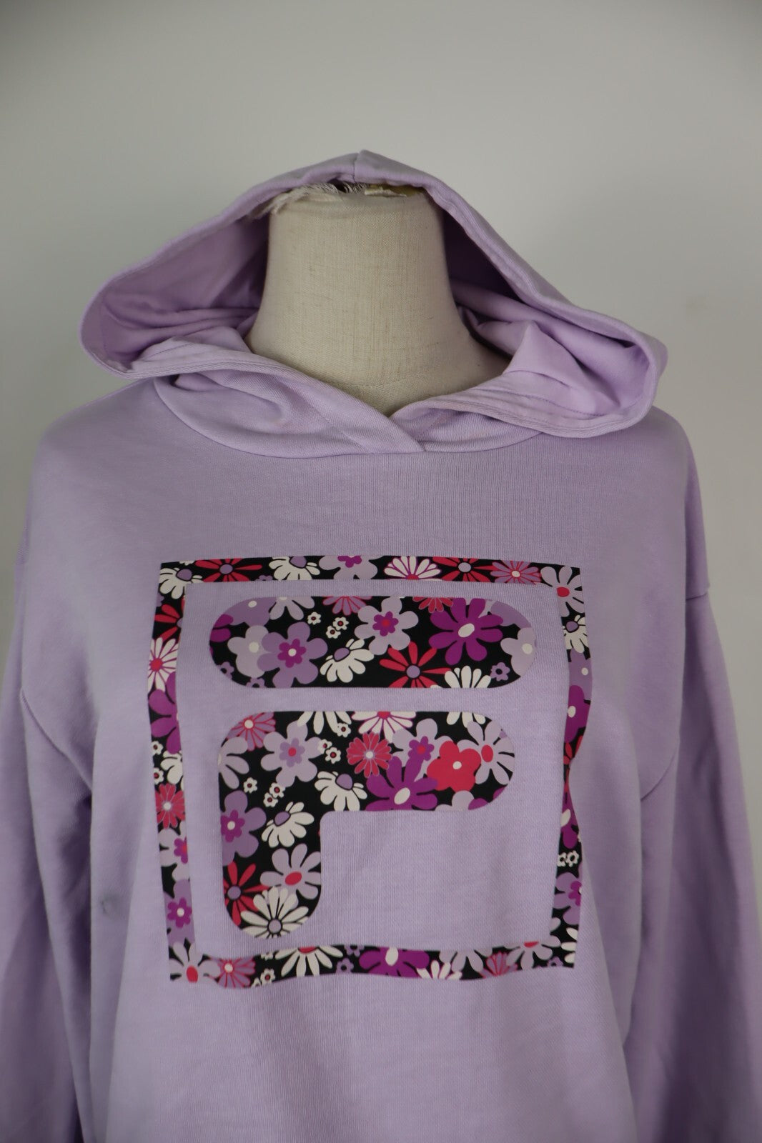 FILA FELPA CON CAPPUCCIO DONNA Tg S WOMAN CASUAL VINTAGE SWEATSHIRT COTONE