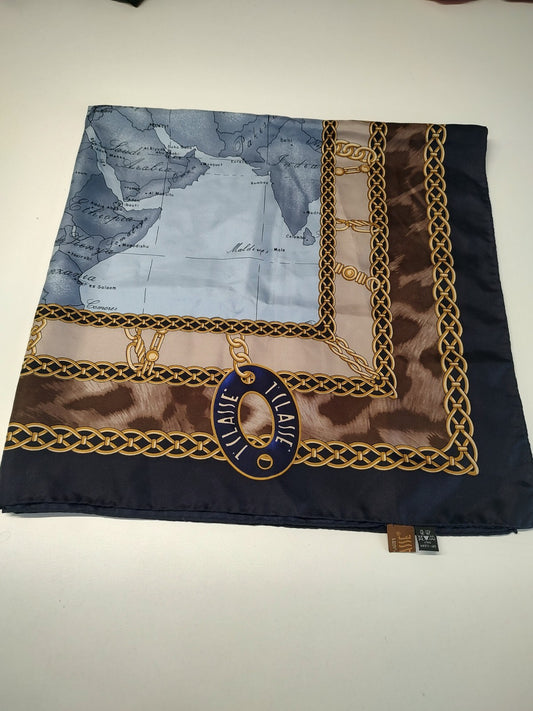 ALVIERO MARTINI 1 CLASSE FOULARD 100% SILK SETA SCARVES SCARF SQUARE MADE ITALY