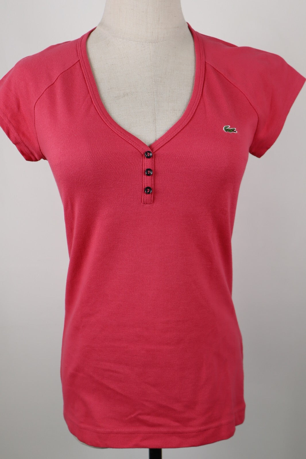 LACOSTE MAGLIA DONNA TG. 38 WOMAN CASUAL VINTAGE TANK TOP T-SHIRT COTONE