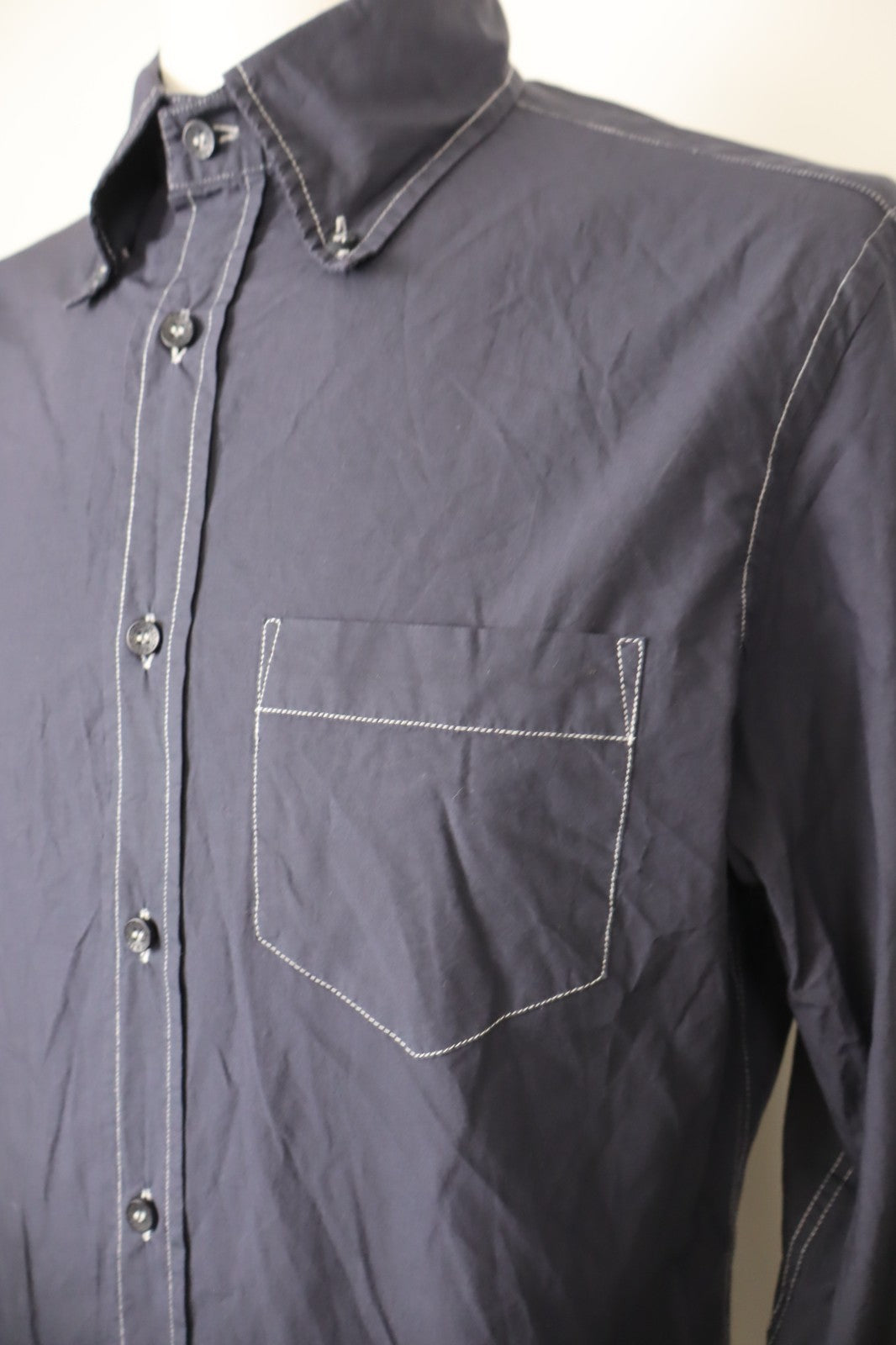 TRUSSARDI JEANS CAMICIA UOMO TG. M MAN CASUAL VINTAGE SHIRT COTONE COTTON LOGO