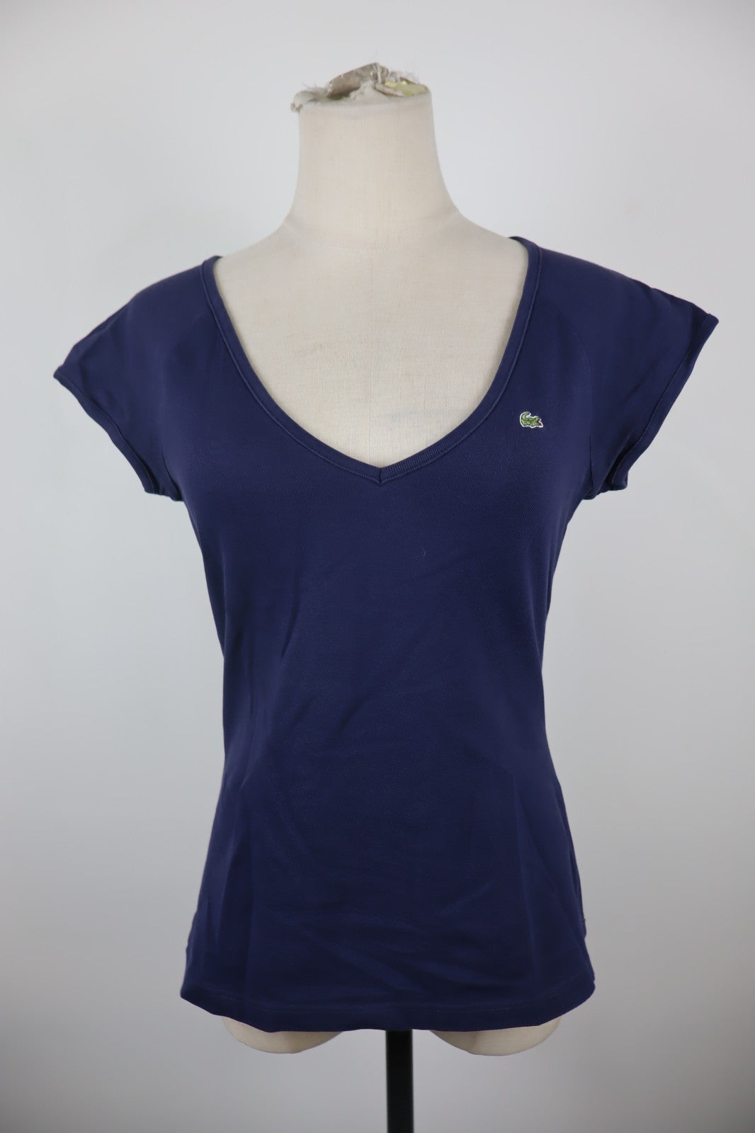 LACOSTE MAGLIA DONNA TG. 38 WOMAN CASUAL VINTAGE T- SHIRT COTONE COTTON LOGO
