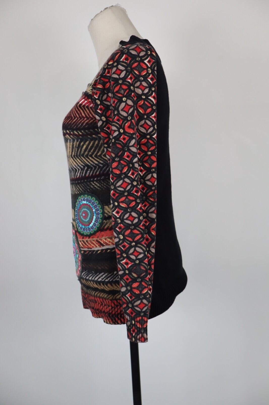 DESIGUAL MAGLIA DONNA TG. M WOMAN CASUAL VINTAGE T-SHIRT TOP COTONE COTTON