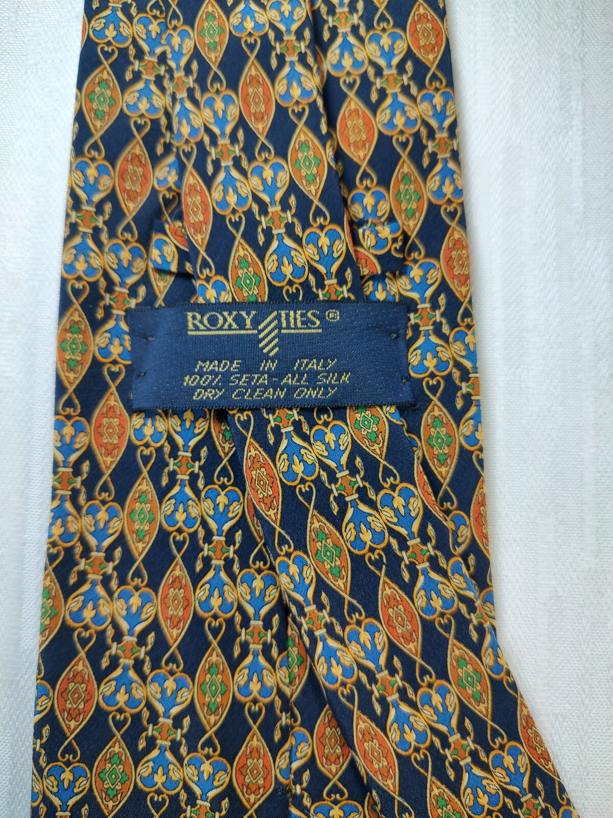 ROXY 100% SILK TIE SETA CRAVATTA NECKTIE MADE IN ITALY CLASSIC