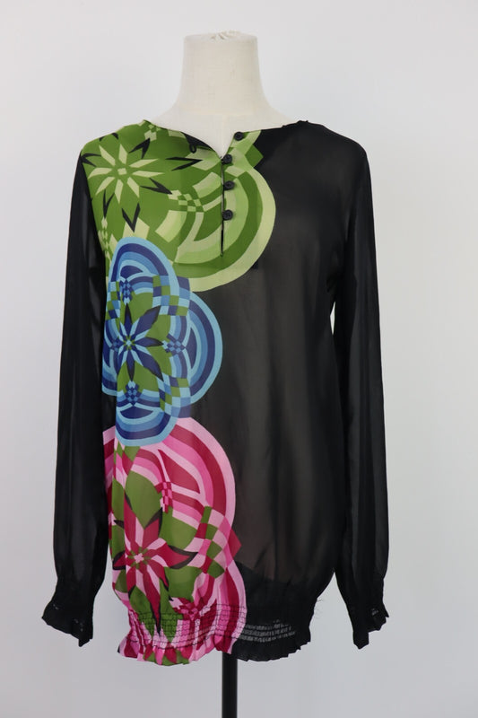 DESIGUAL MAGLIA DONNA TG. M WOMAN CASUAL T-SHIRT VINTAGE BLUSA