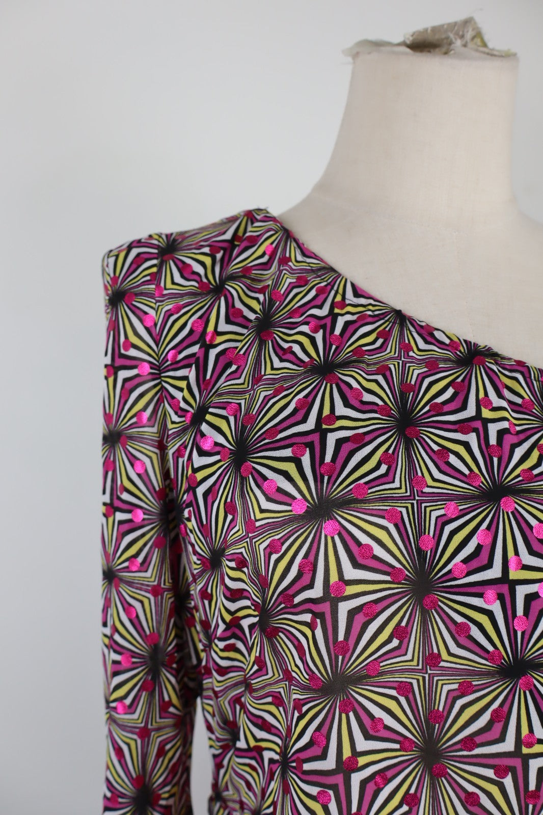 PATRIZIA PEPE MAGLIA MONOSPALLA DONNA TG. 44 WOMAN CASUAL T-SHIRT VINTAGE VELATO