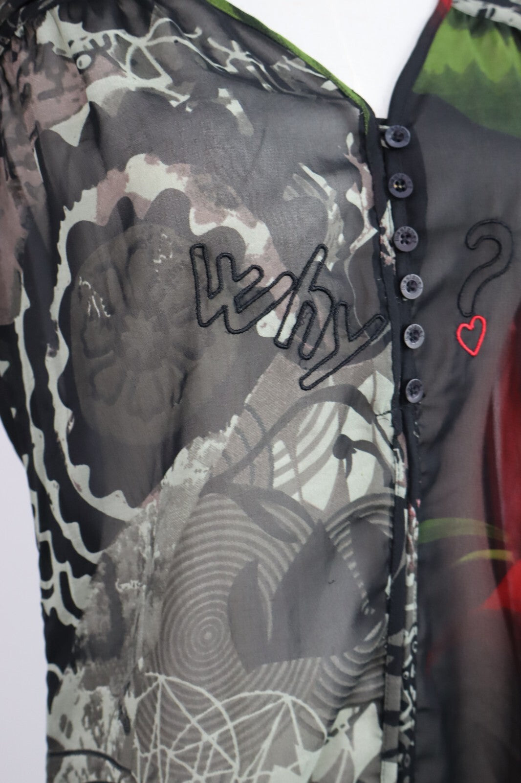 DESIGUAL CAMICIA  DONNA TG. L WOMAN SHIRT CASUAL VINTAGE SMANICATA