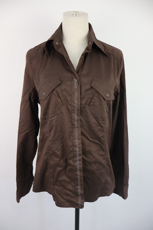 TRUSSARDI JEANS CAMICIA  DONNA TG. M WOMAN SHIRT CASUAL VINTAGE COTONE