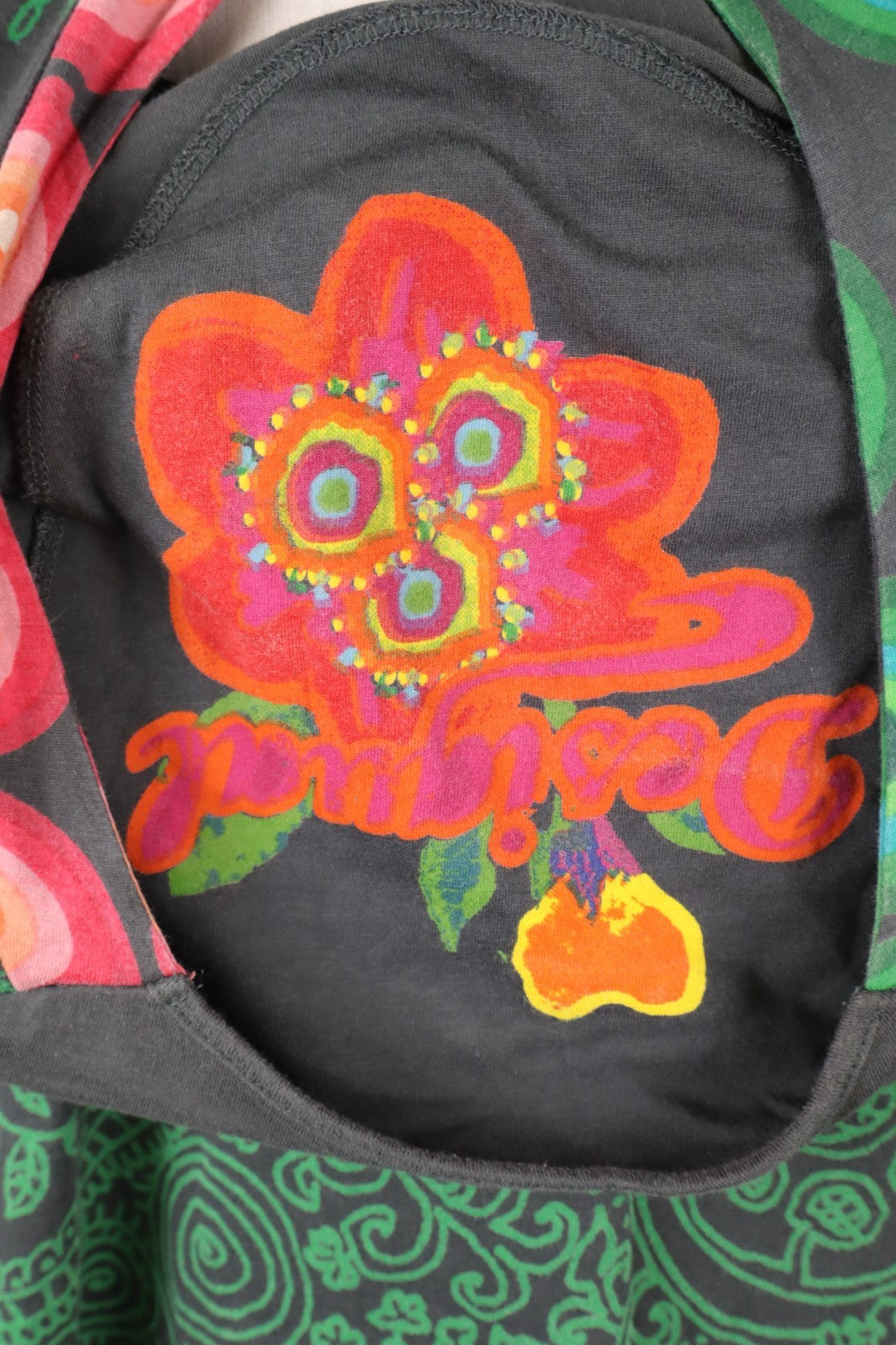 DESIGUAL  VESTITO ABITO DONNA TG.  XL SHORT WOMAN CASUAL VINTAGE DRESS