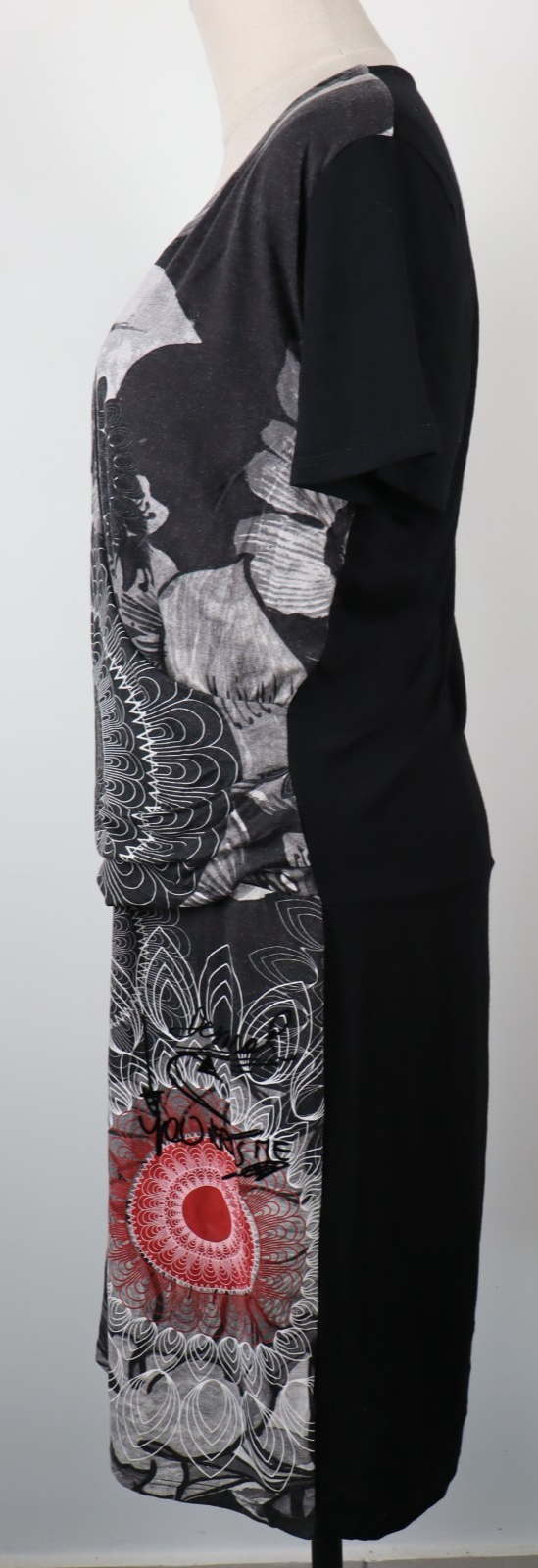 DESIGUAL  VESTITO ABITO DONNA TG.  XL SHORT WOMAN CASUAL VINTAGE DRESS