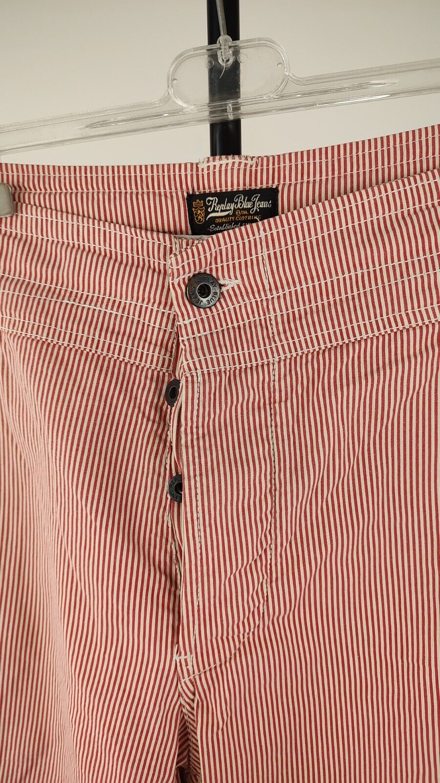 REPLAY BLUE JEANS PANTALONI BERMUDA COTONE UOMO TG. 38 MAN PANTS CASUAL VINTAGE