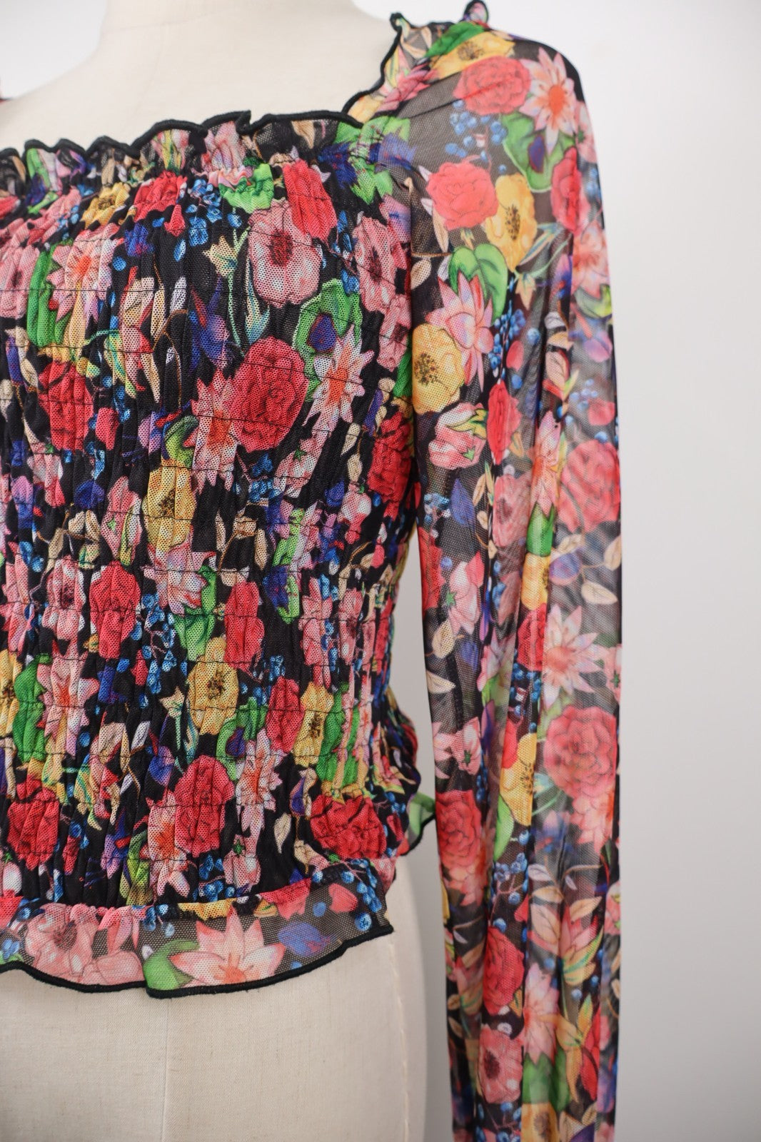 DESIGUAL MAGLIA MANICA LUNGA DONNA TG. S WOMAN VINTAGE T-SHIRT CASUAL VELATO