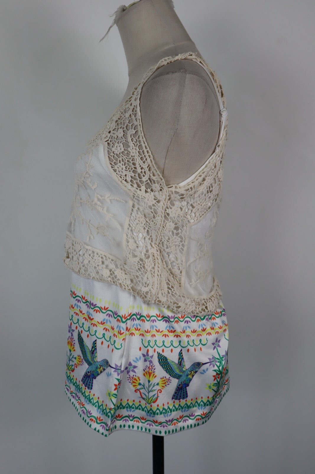 DESIGUAL MAGLIA DONNA TG. S WOMAN CASUAL VINTAGE T-SHIRT TOP REGOLABILE COTONE