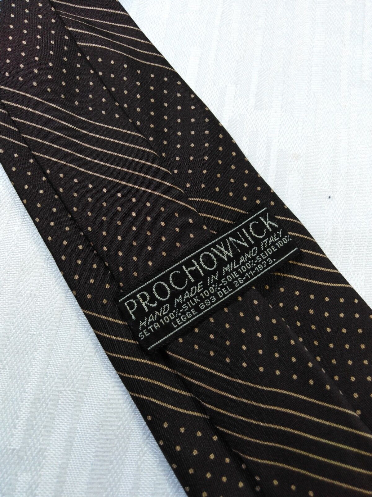PROCHOWNICK 100% SILK TIE SETA CRAVATTA NECKTIE MADE IN ITALIA CLASSIC