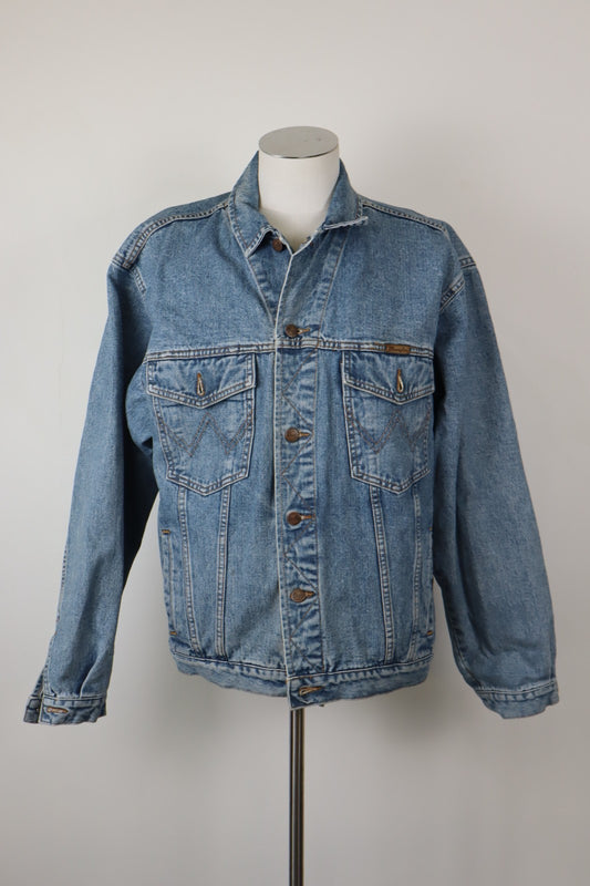 WRANGLER GIUBBINO JEANS COTONE UOMO TG XL MAN JACKET CASUAL VINTAGE DENIM COTTON