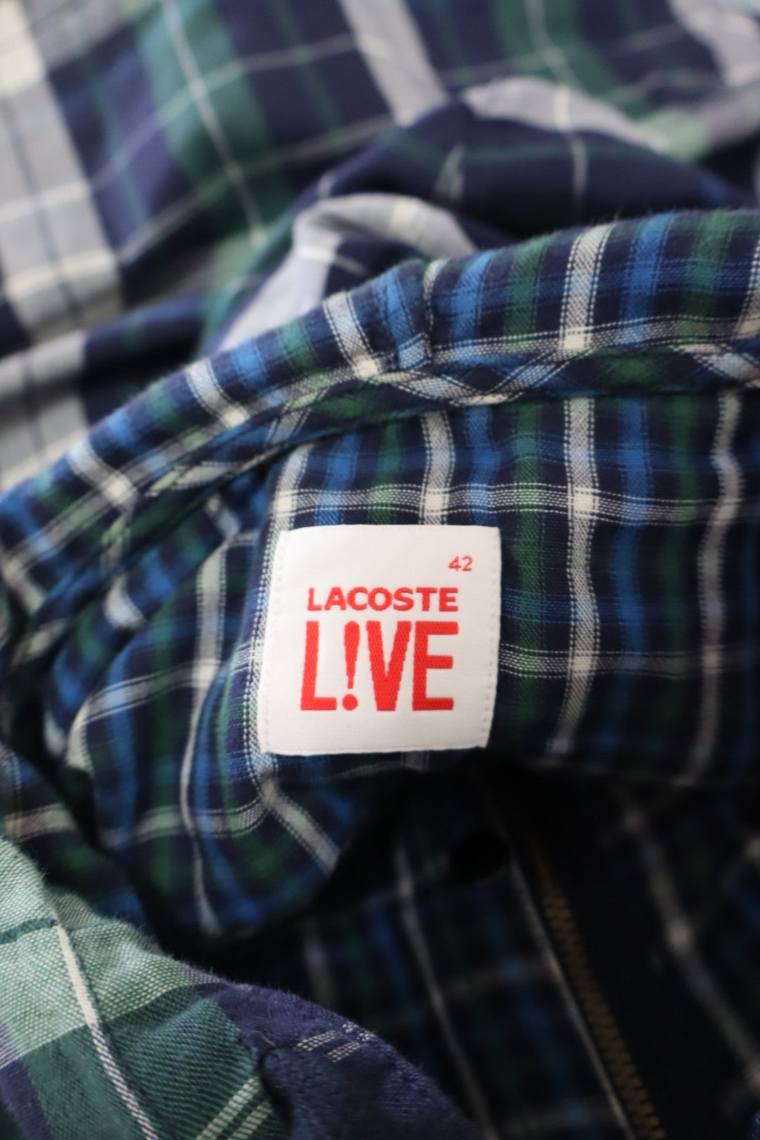 LACOSTE LIVE CAMICIA UOMO TG. 42 MAN CASUAL VINTAGE SHIRT COTONE MANICA LUNGA