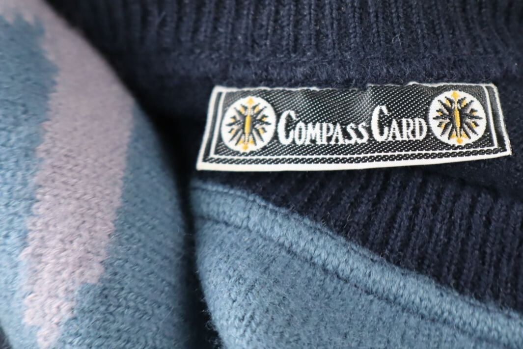 COMPASS CARD MAGLIONE LANA UOMO TG 52 MAN SWEATER CASUAL VINTAGE