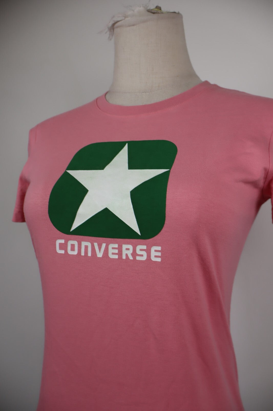 CONVERSE MAGLIA DONNA TG. M WOMAN CASUAL VINTAGE T-SHIRT  BIG LOGO COTONE COTTON