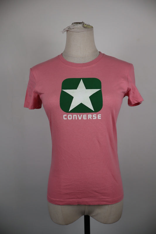 CONVERSE MAGLIA DONNA TG. M WOMAN CASUAL VINTAGE T-SHIRT  BIG LOGO COTONE COTTON