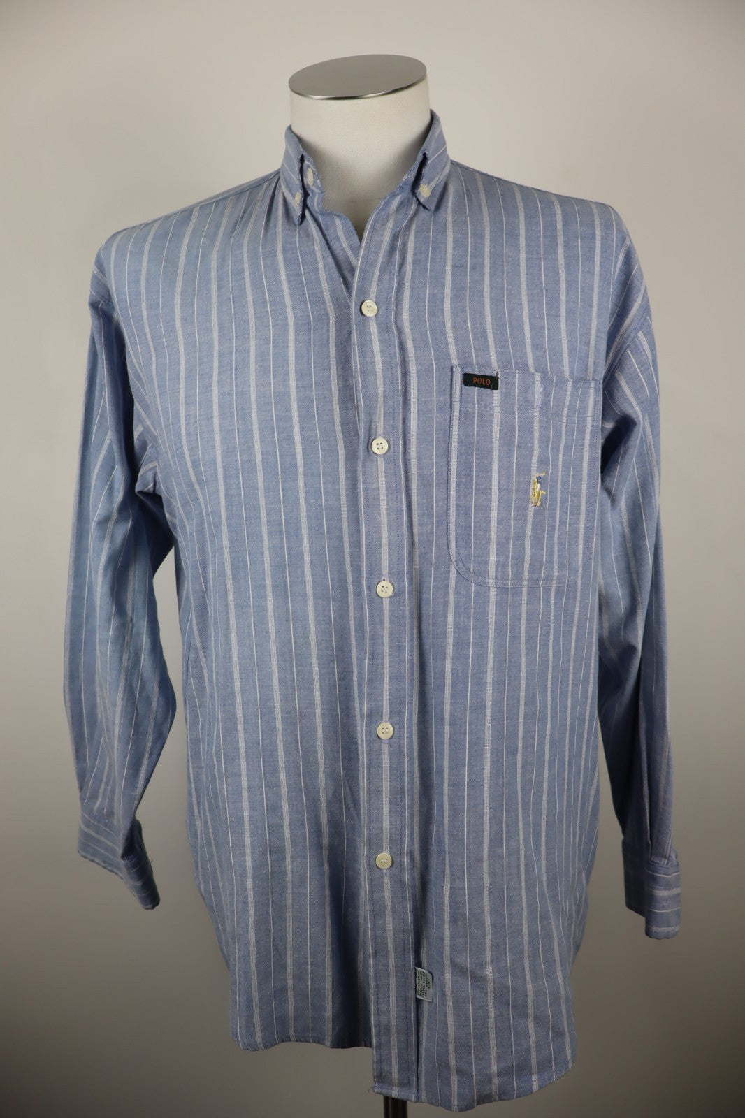 RALPH LAUREN CAMICIA UOMO COTONE TG L 20 MAN CASUAL VINTAGE COTTON SHIRT LOGO