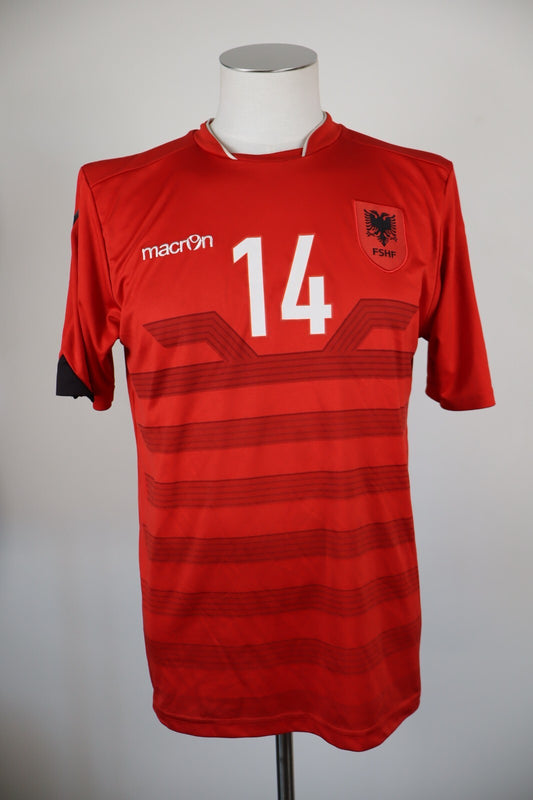 MACRON ALBANIA XHAKA N 14 MAGLIA CALCIO UOMO Tg S SOCCER JERSEY TRIKOT 15/16