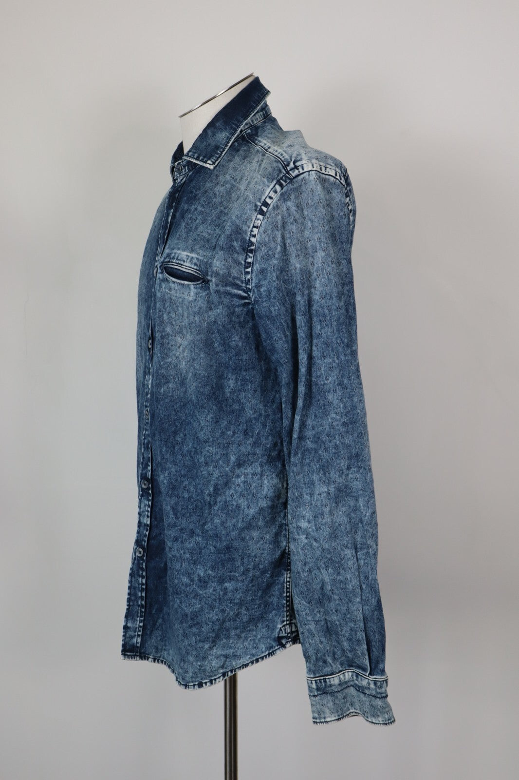 GAS CAMICIA UOMO TG. XL MAN CASUAL COTONE VINTAGE SHIRT DENIM