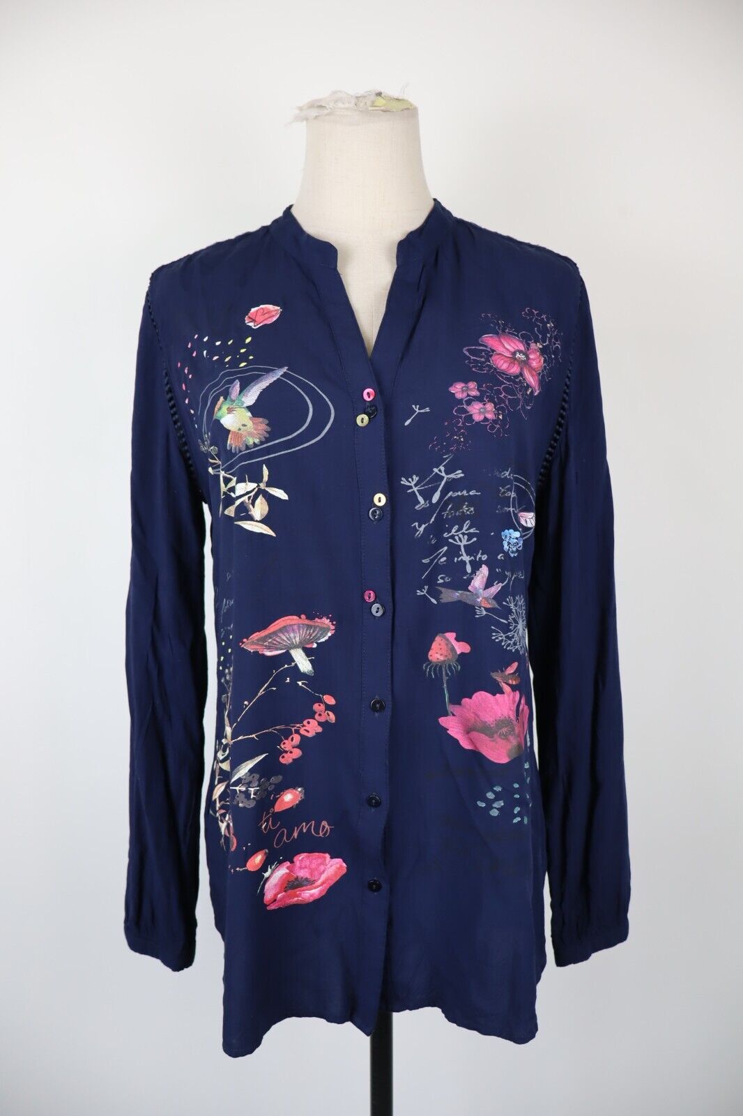 DESIGUAL CAMICIA  DONNA TG. M WOMAN SHIRT CASUAL VINTAGE COTONE