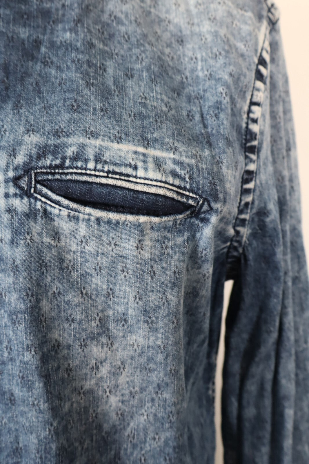 GAS CAMICIA UOMO TG. XL MAN CASUAL COTONE VINTAGE SHIRT DENIM