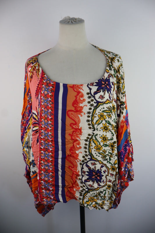 DESIGUAL DONNA MAGLIA TG L WOMAN SHIRT CASUAL VINTAGE TOP MAGLIETTA PATCHWORK