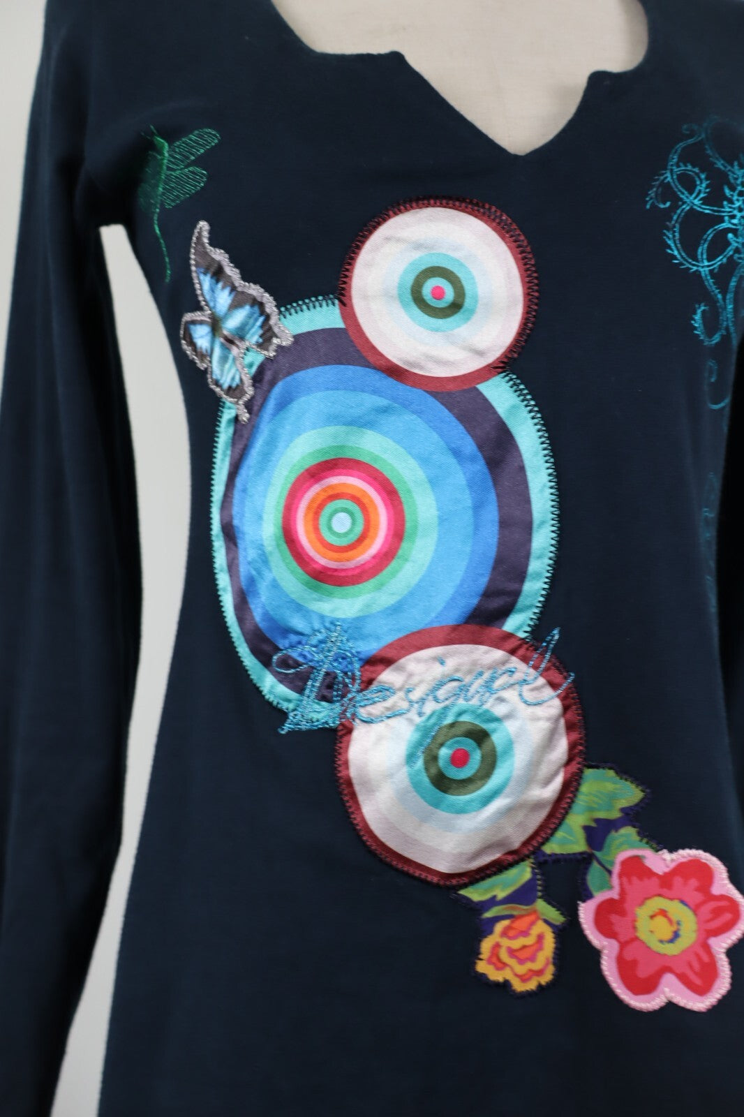 DESIGUAL VESTITO ABITO DONNA TG. XS WOMAN CASUAL VINTAGE DRESS COTONE