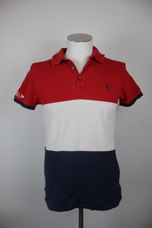 RALPH LAUREN POLO MAGLIA UOMO COTONE TG M SLIM MAN SHIRT CASUAL VINTAGE MOTO