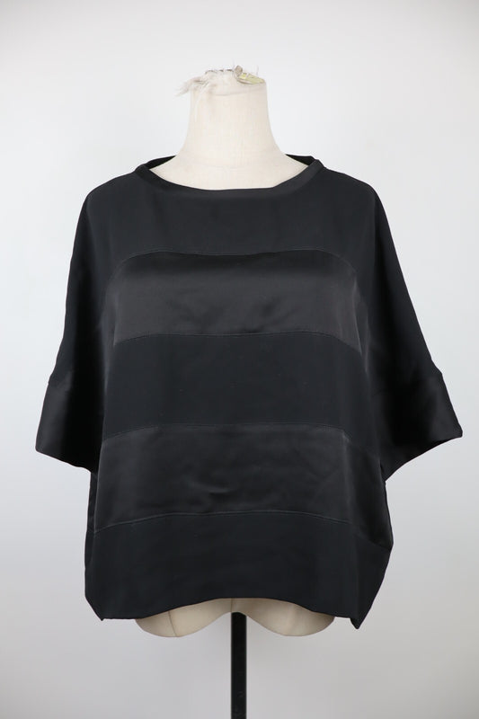 MARELLA MAGLIA DONNA TG. 42 WOMAN CASUAL VINTAGE T-SHIRT TOP MANICHE CORTE NERO