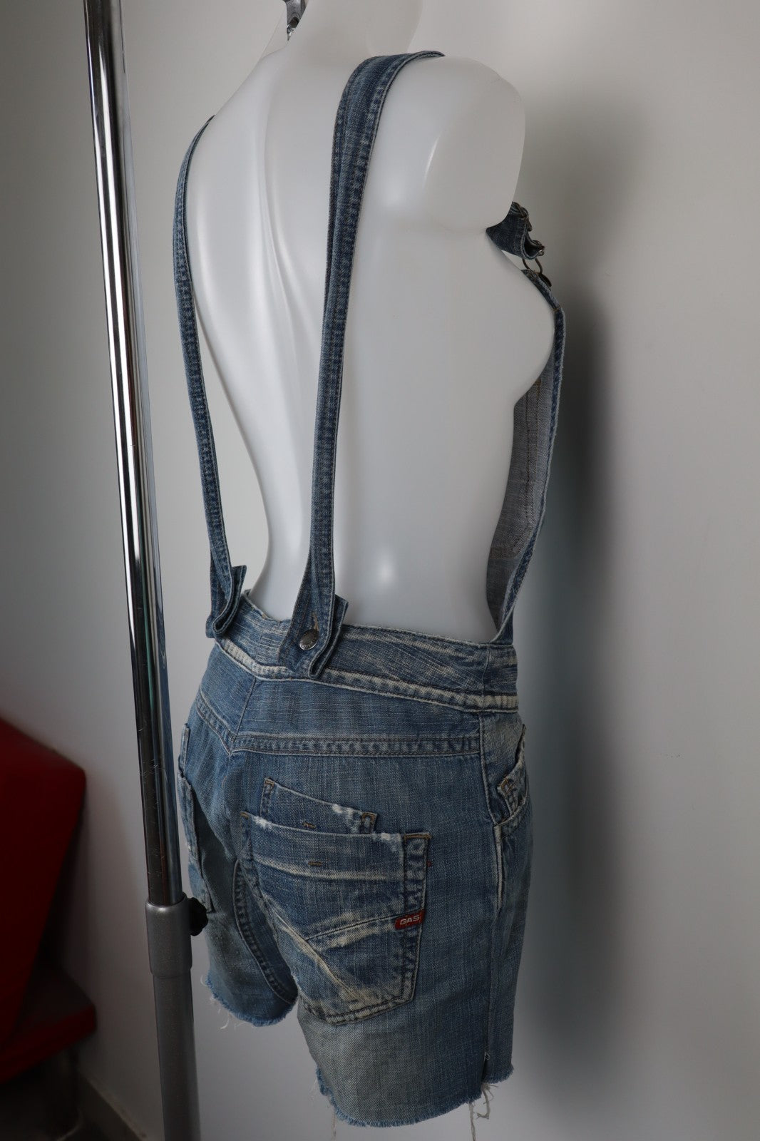 GAS JEANS COMPLETO DONNA PANTALONE TG 27 SALOPETTE ONE PIECE VINTAGE DENIM