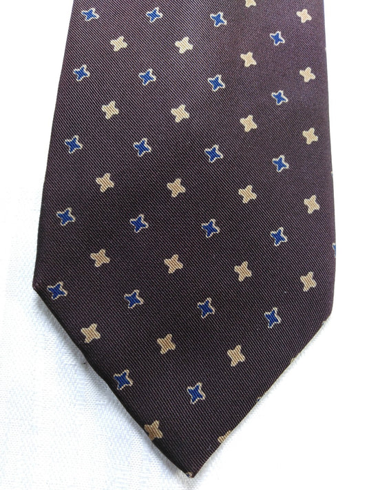 MICKY MILANO 100% SILK TIE SETA CRAVATTA NECKTIE MADE  ITALY SELF TIPPED