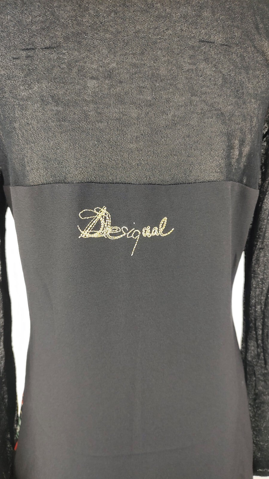 DESIGUAL VESTITO CAMICIA DONNA TG. 40 WOMAN CASUAL VINTAGE DRESS