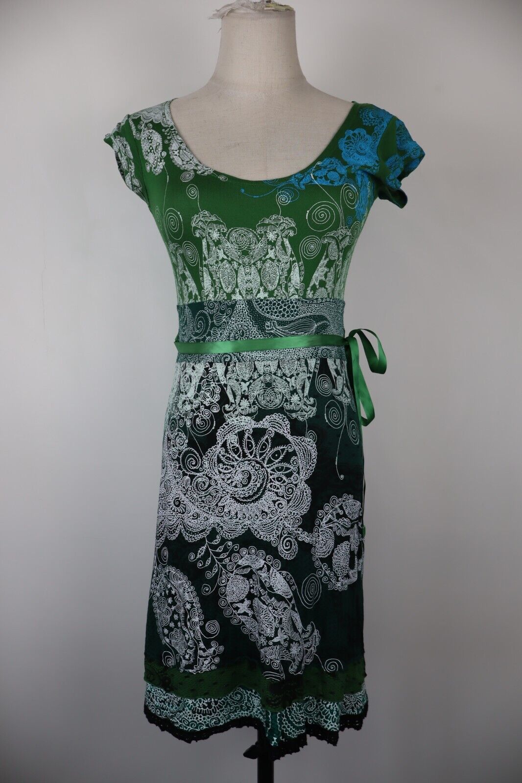 DESIGUAL VESTITO DONNA TG. XS WOMAN CASUAL VINTAGE DRESS ABITO