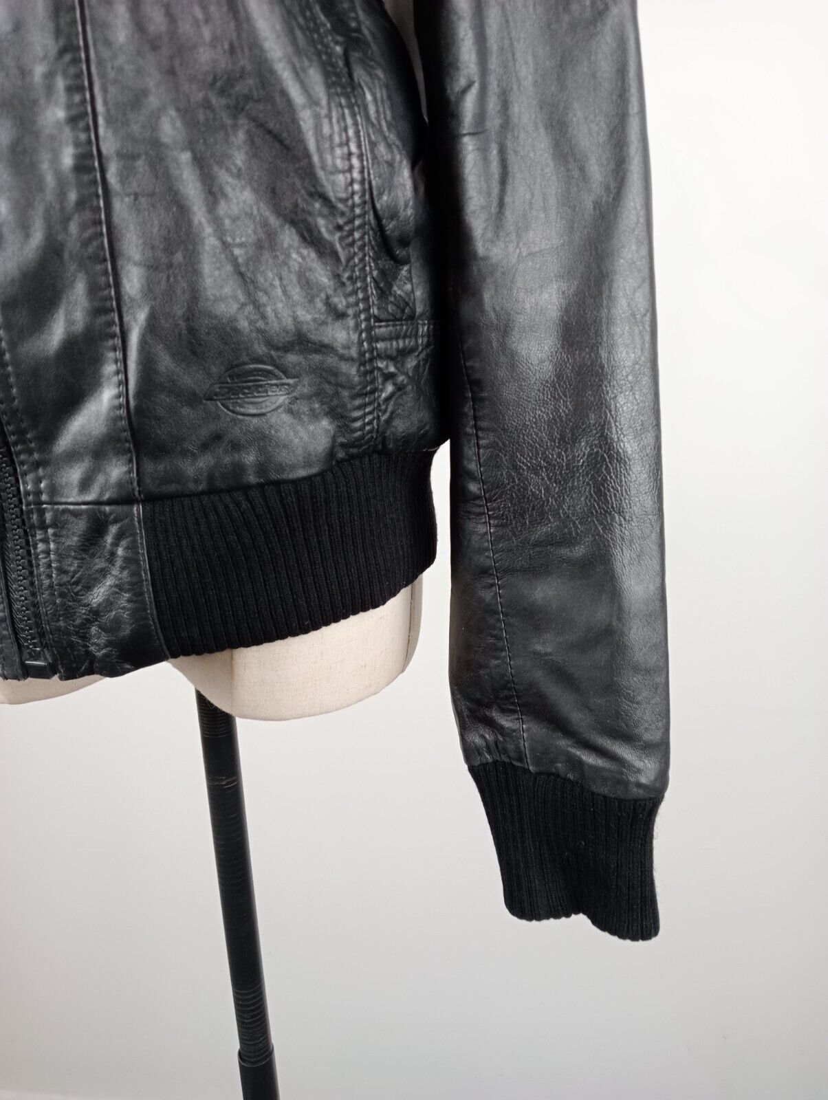 DICKIES GIUBBINO PELLE DONNA Tg L LEATHER VINTAGE WOMAN JACKET CASUAL VINTAGE