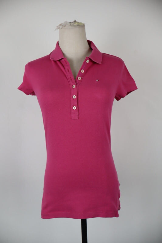 TOMMY HILFIGER MAGLIA POLO DONNA TG XS SLIM FIT WOMAN CASUAL VINTAGE TOP T-SHIRT