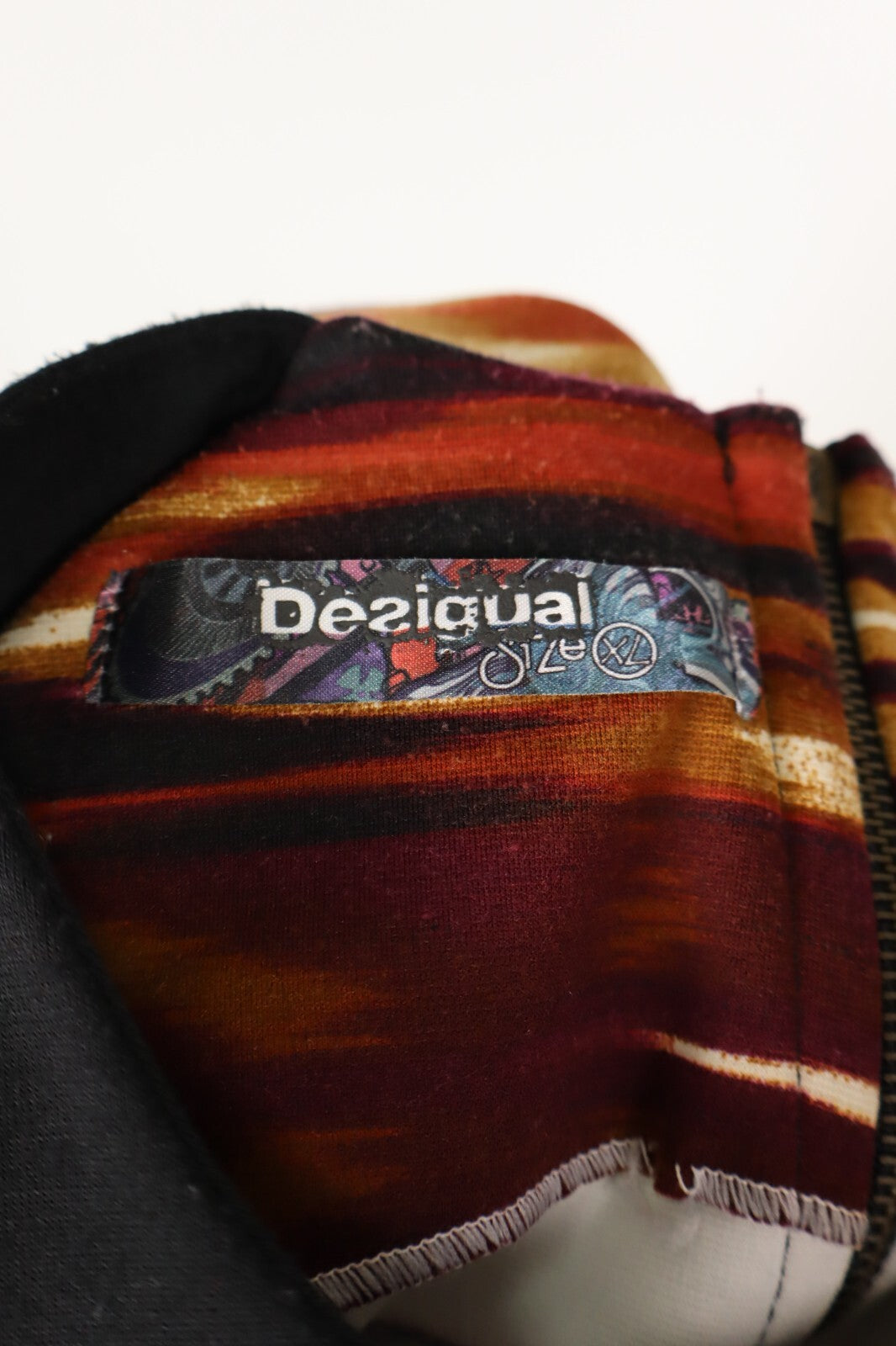 DESIGUAL VESTITO ABITO DONNA TG. XL  WOMAN CASUAL VINTAGE DRESS CON ZIP