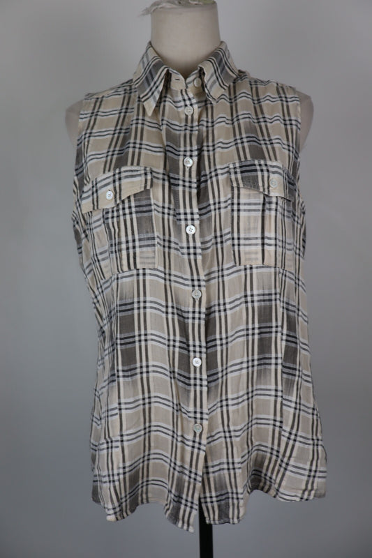 MARELLA CAMICIA SMANICATA DONNA TG. 50 WOMAN SHIRT CASUAL VINTAGE COTONE