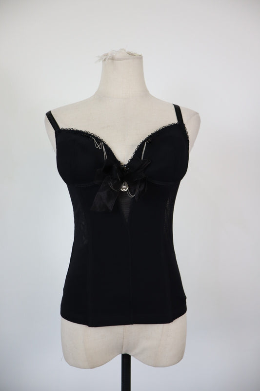 GAUDI JEANS  MAGLIA DONNA 4 /L WOMAN CASUAL VINTAGE T- SHIRT TOP COTONE CORSETTO