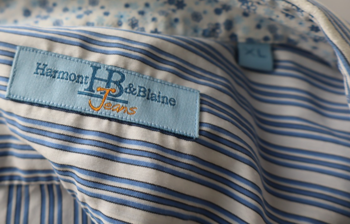 HARMONT & BLAINE JEANS CAMICIA COTONE SHIRT UOMO Tg XL MAN VINTAGE CASUAL LOGO