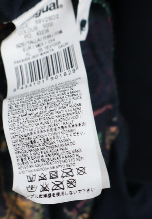 DESIGUAL VESTITO ABITO MANICHE LUNGHE DONNA TG. XL WOMAN CASUAL VINTAGE DRESS