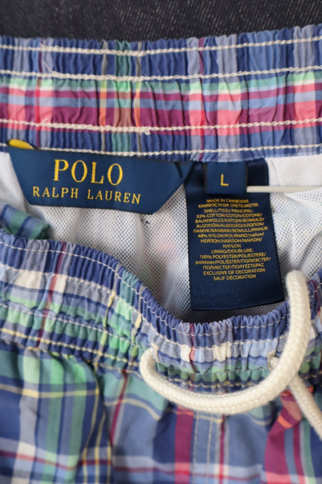 RALPH LAUREN COSTUME PANTALONCINO MARE UOMO TG L MEN SWIMSUIT VINTAGE CASUAL