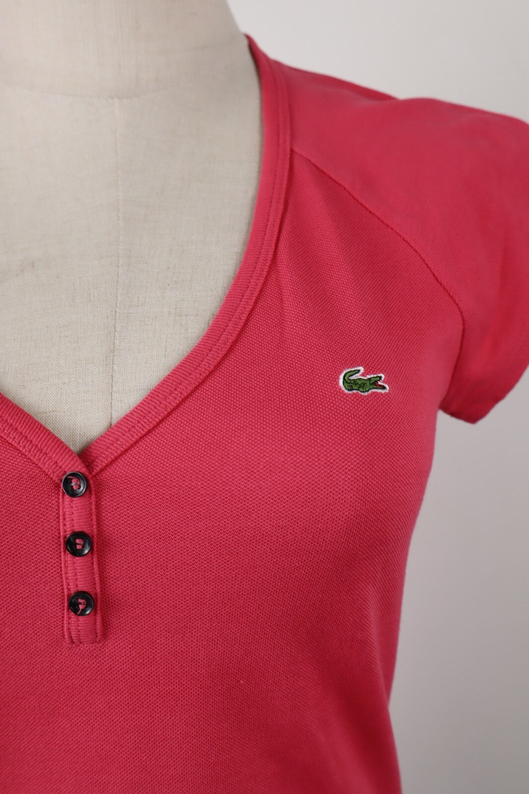 LACOSTE MAGLIA DONNA TG. 38 WOMAN CASUAL VINTAGE TANK TOP T-SHIRT COTONE